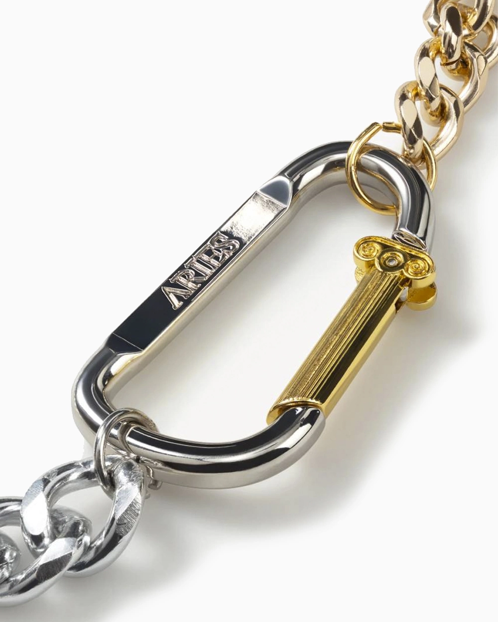Aries: Колье-цепь+карабин Aries Column Carabiner Silver Necklace