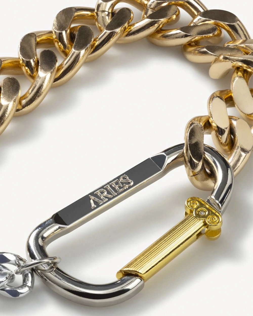 Aries: Колье-цепь+карабин Aries Column Carabiner Gold Chuky Necklace