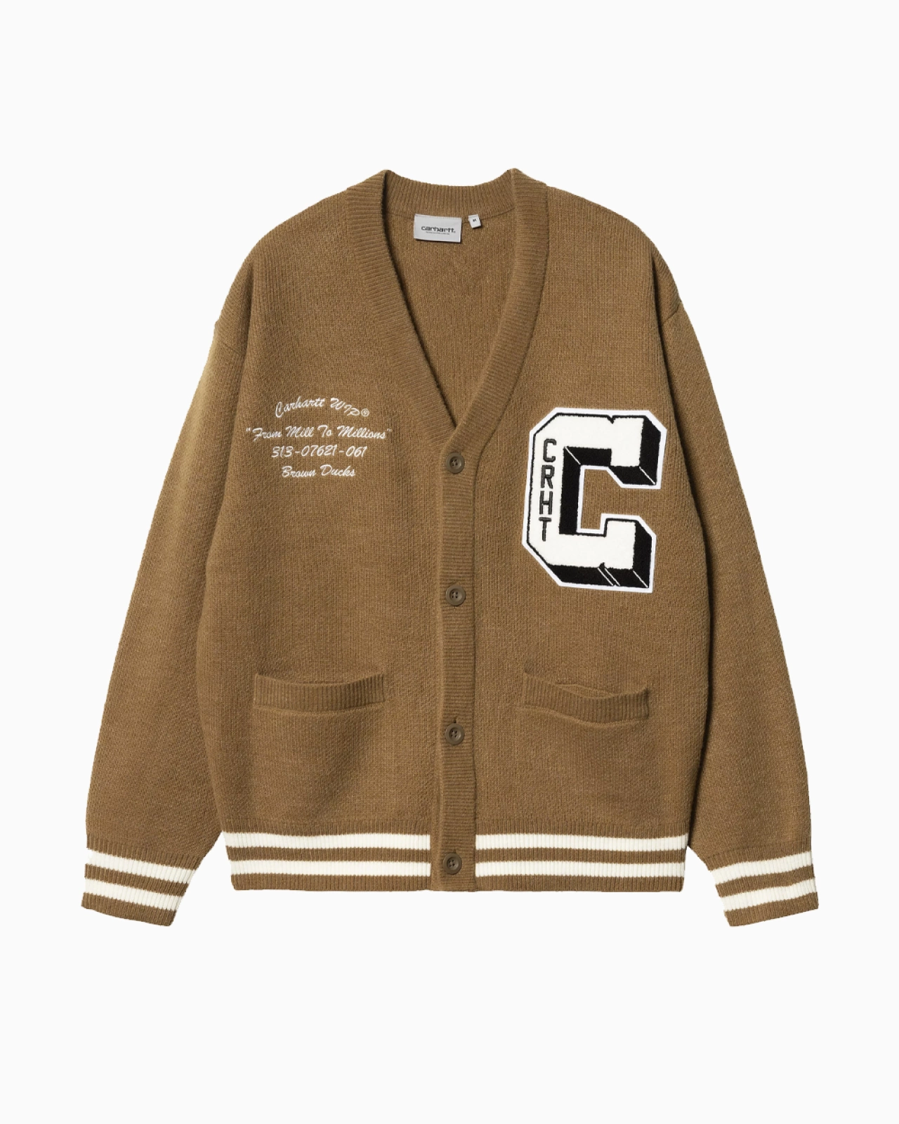 Carhartt Wip: Кардиган Carhartt WIP Brown Ducks Cardigan