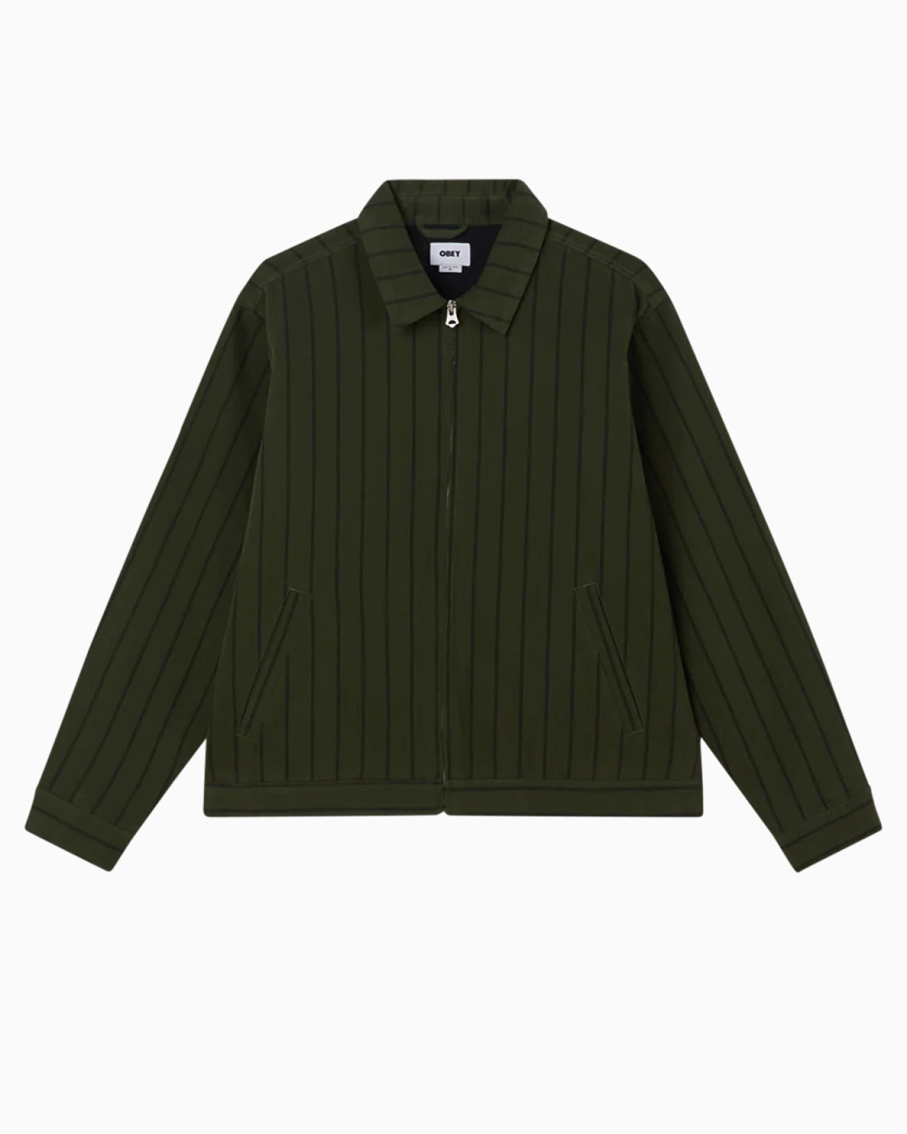 Obey: Куртка джинс. Obey Stripe Zip Up Jacket